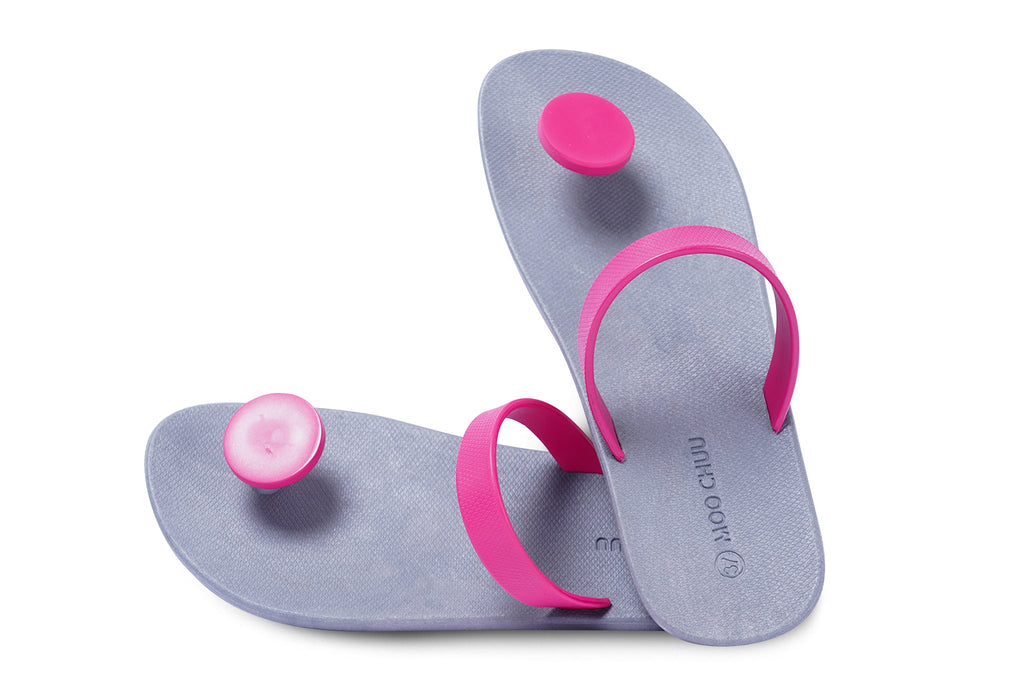 Sweety Dot Grey Sole Hot Pink Strap
