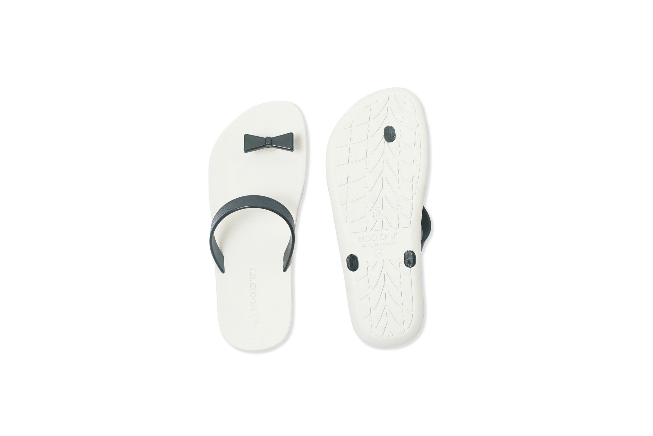 Sweety Bow White Sole Black Strap