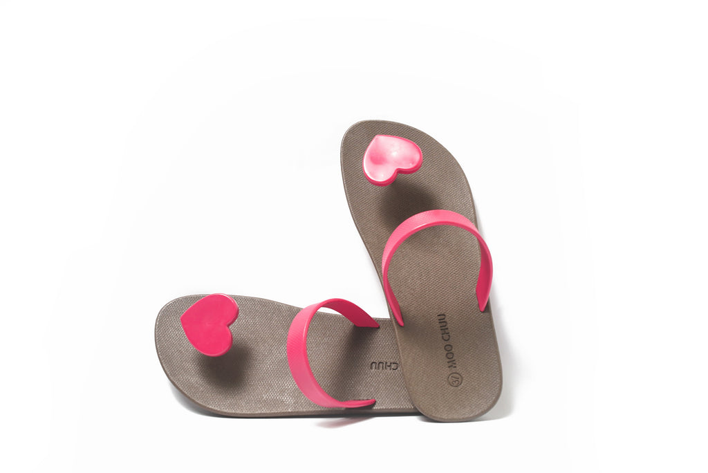 Sweety Heart Brown Sole Pink Strap
