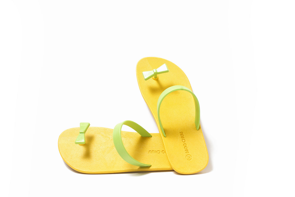 Sweety Bow Yellow Sole Lime Strap