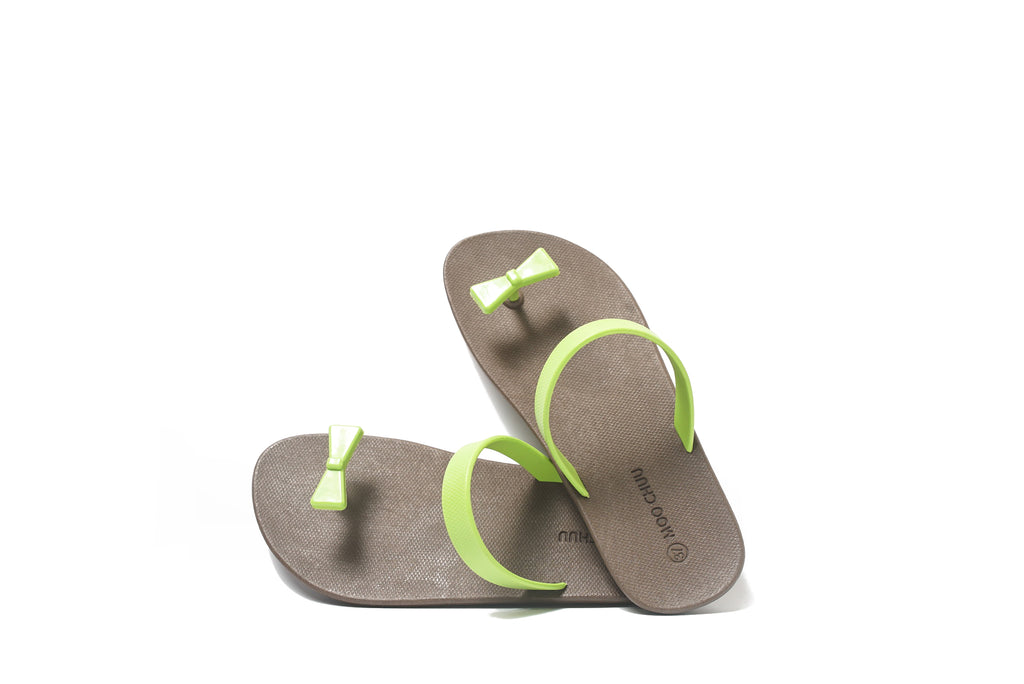 Sweety Bow Brown Sole Lime Strap