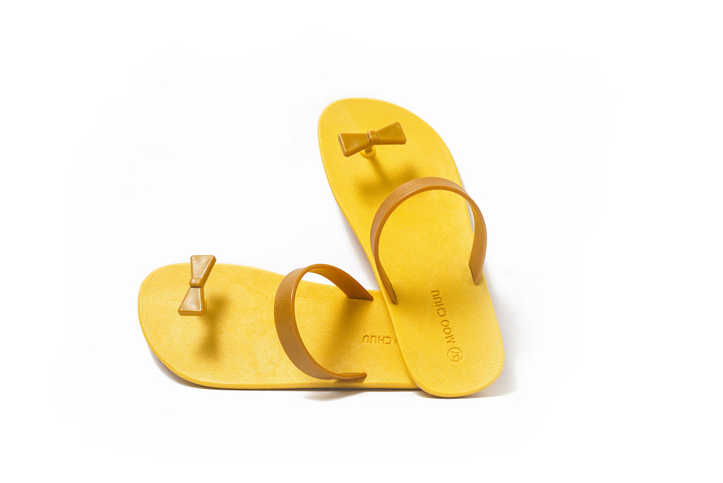 Sweety Bow Yellow Sole Caramel Strap