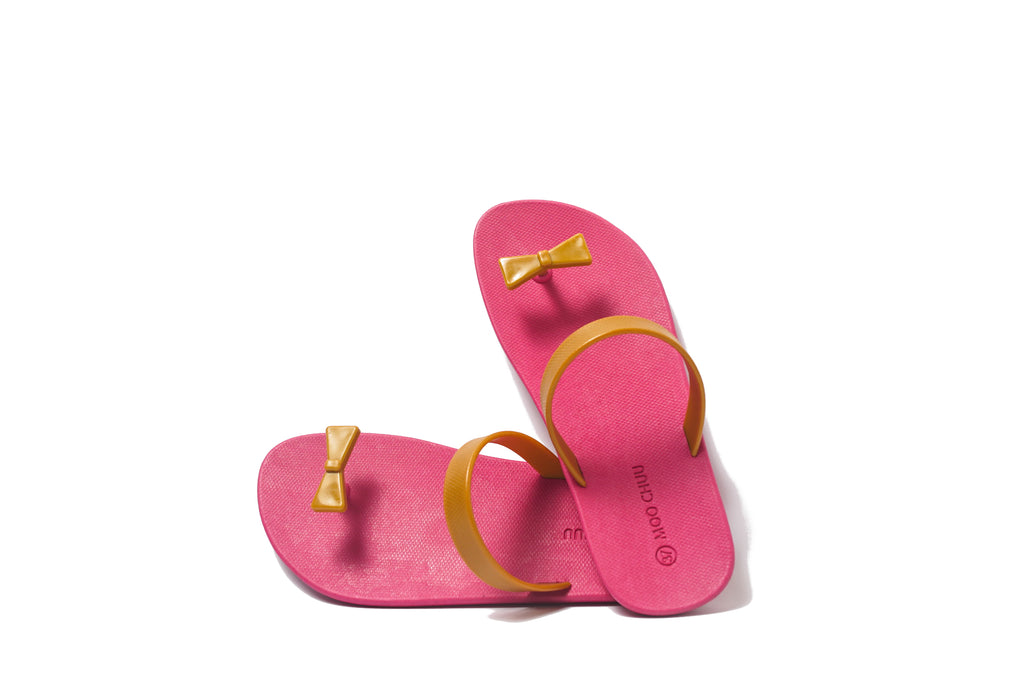 Sweety Bow Pink Sole Caramel Strap