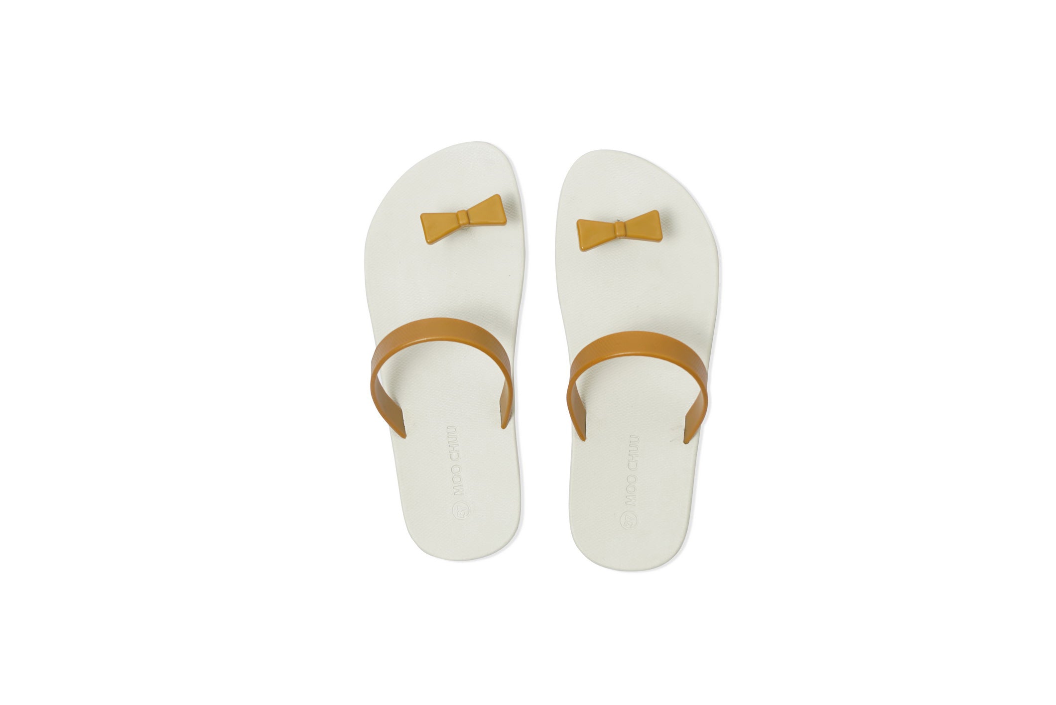 Sweety Bow White Sole Caramel Strap