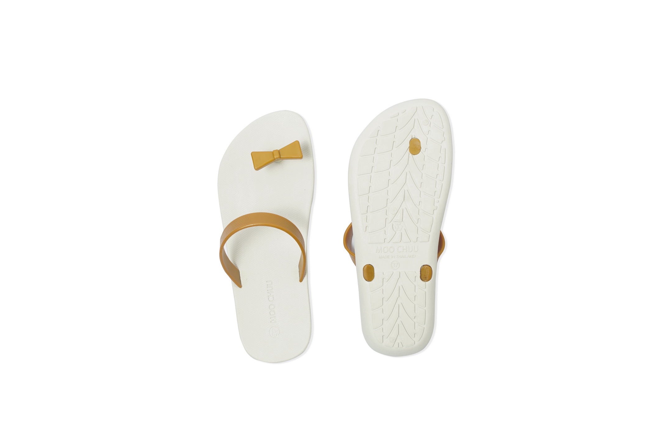 Sweety Bow White Sole Caramel Strap