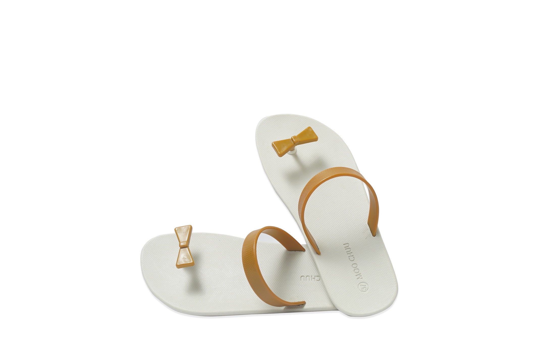 Sweety Bow White Sole Caramel Strap