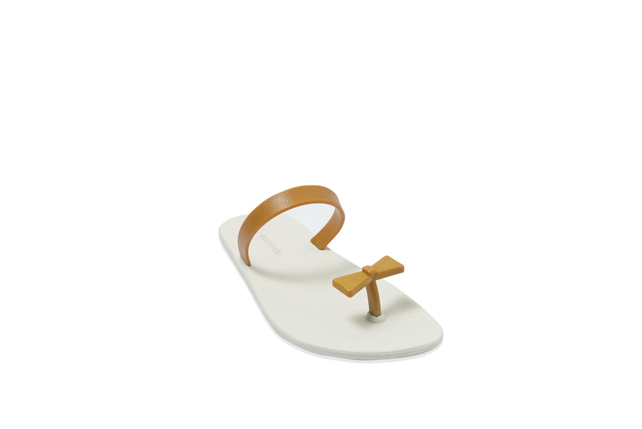 Sweety Bow White Sole Caramel Strap
