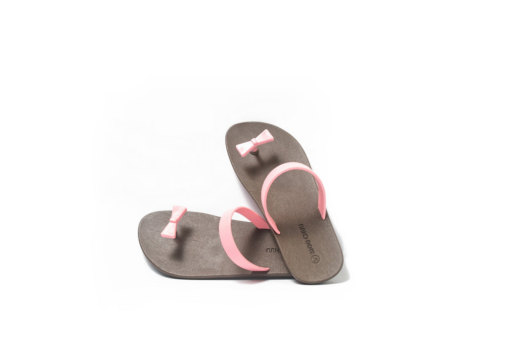 Sweety Bow Brown Sole Light Pink Strap