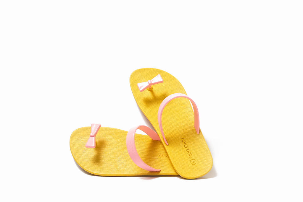 Sweety Bow Yellow Sole Light Pink Strap