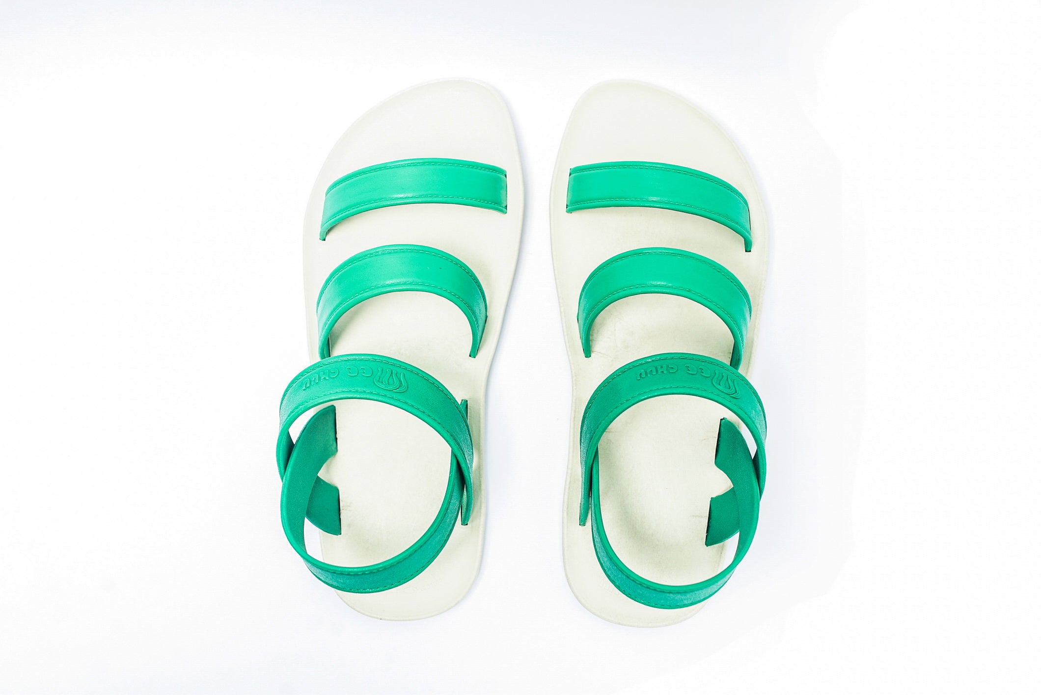 Twin Plus White Sole Green Strap