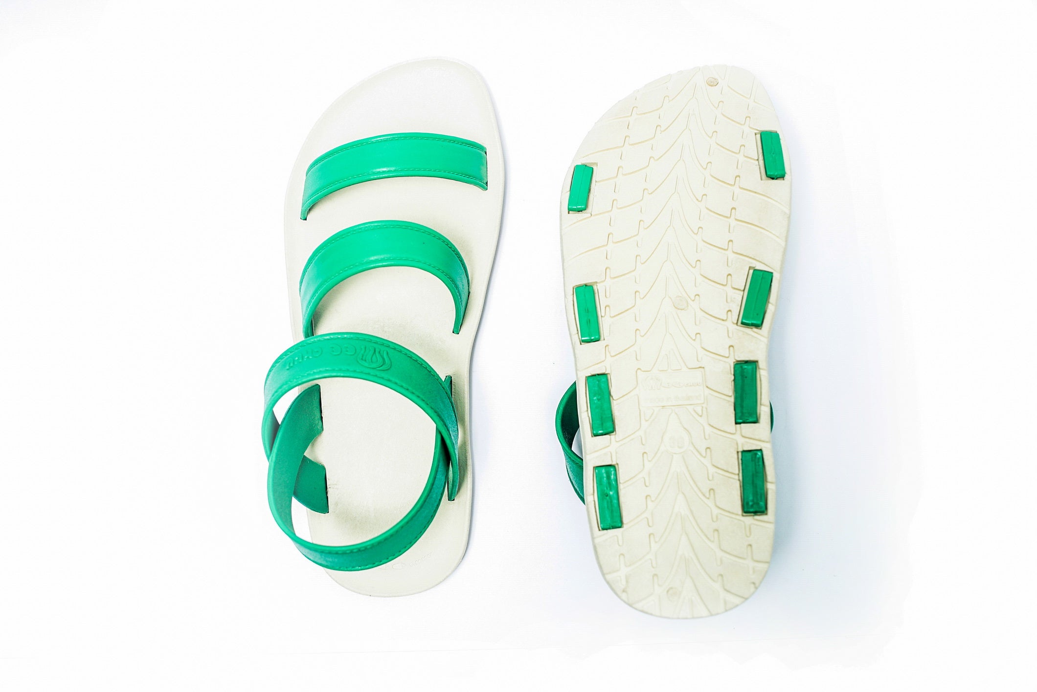Twin Plus White Sole Green Strap
