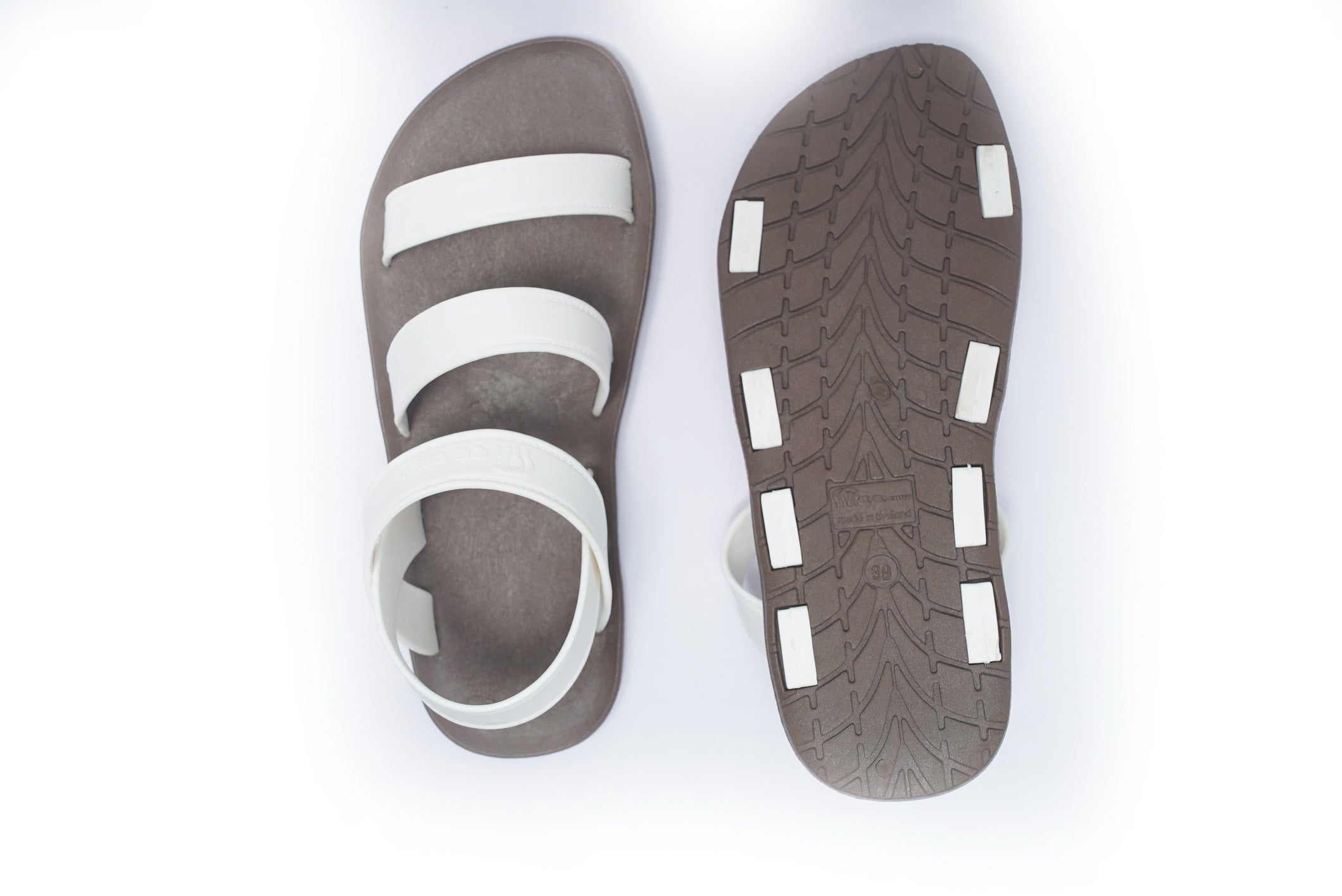 Twin Plus Brown Sole White Strap