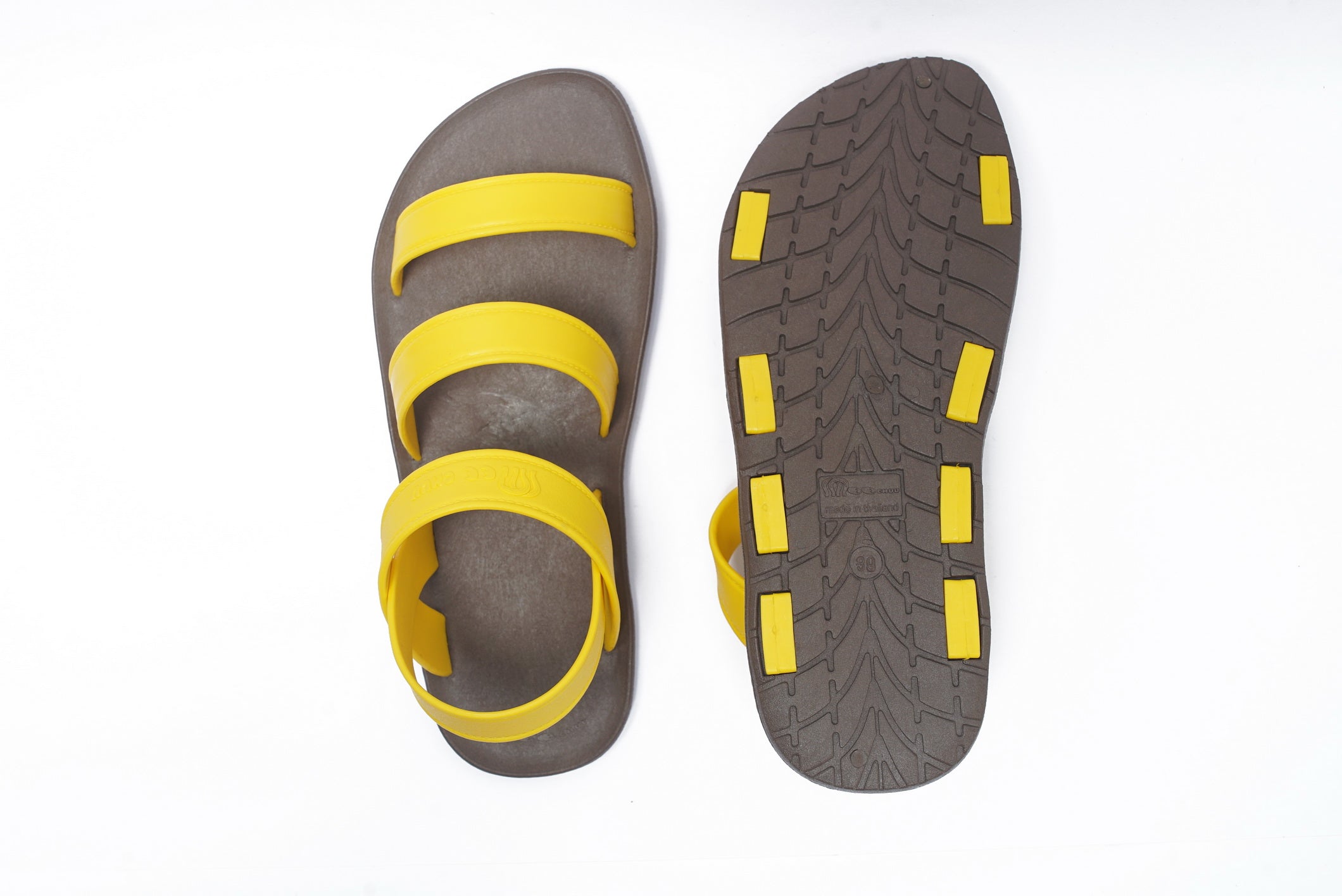 Twin Plus Brown Sole Yellow Strap
