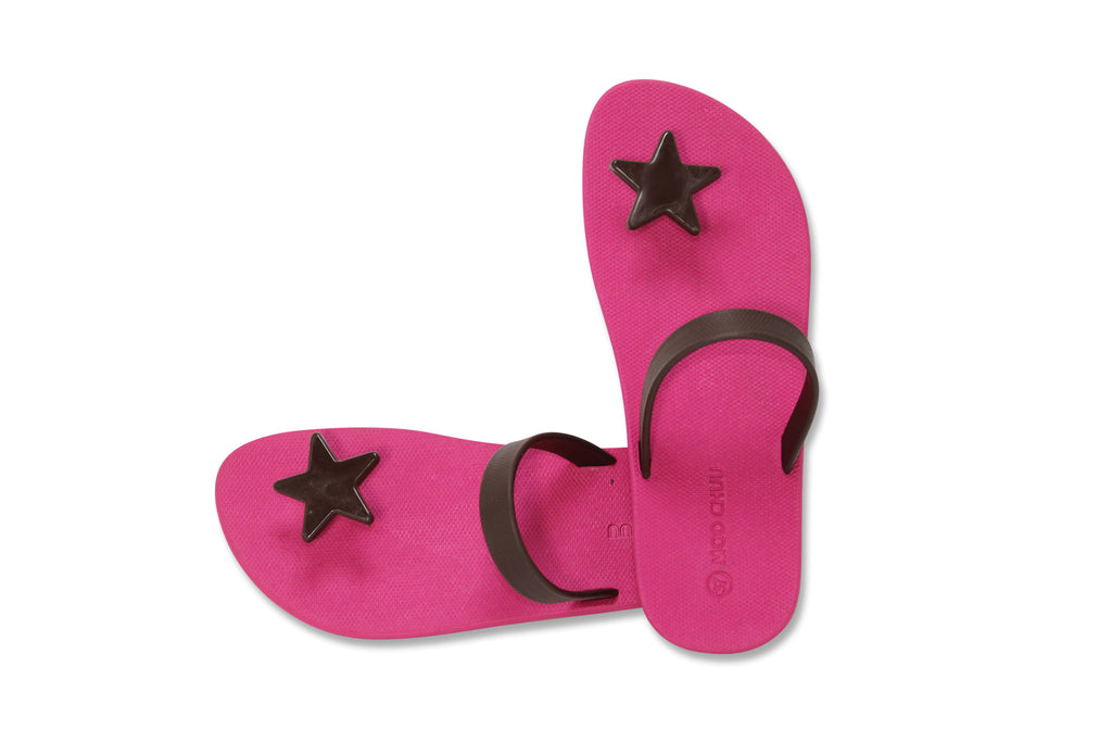 Sweety Star Pink Sole Brown Strap