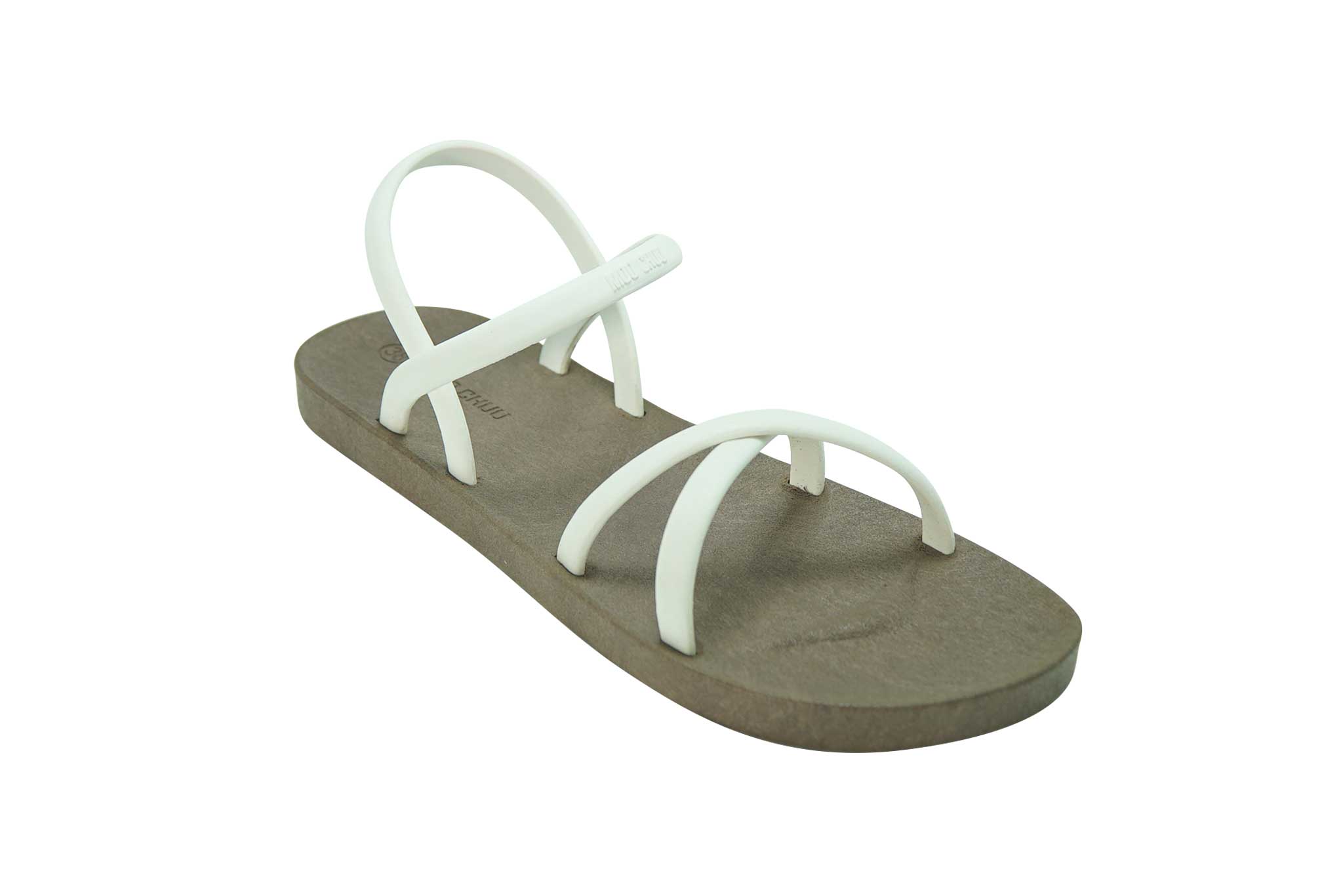 Cross Slim Brown Sole White Strap