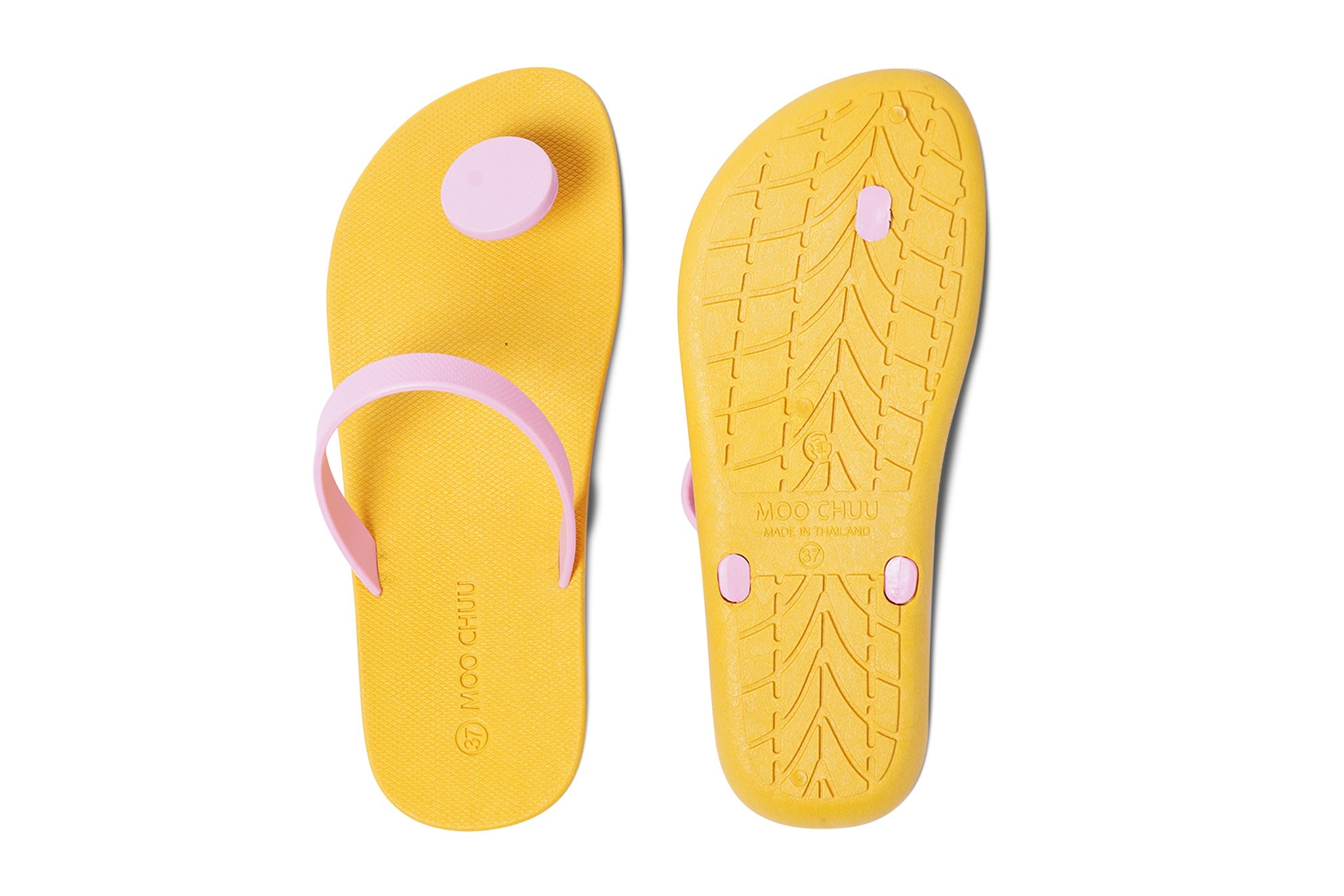 Yellow dot flip flops online