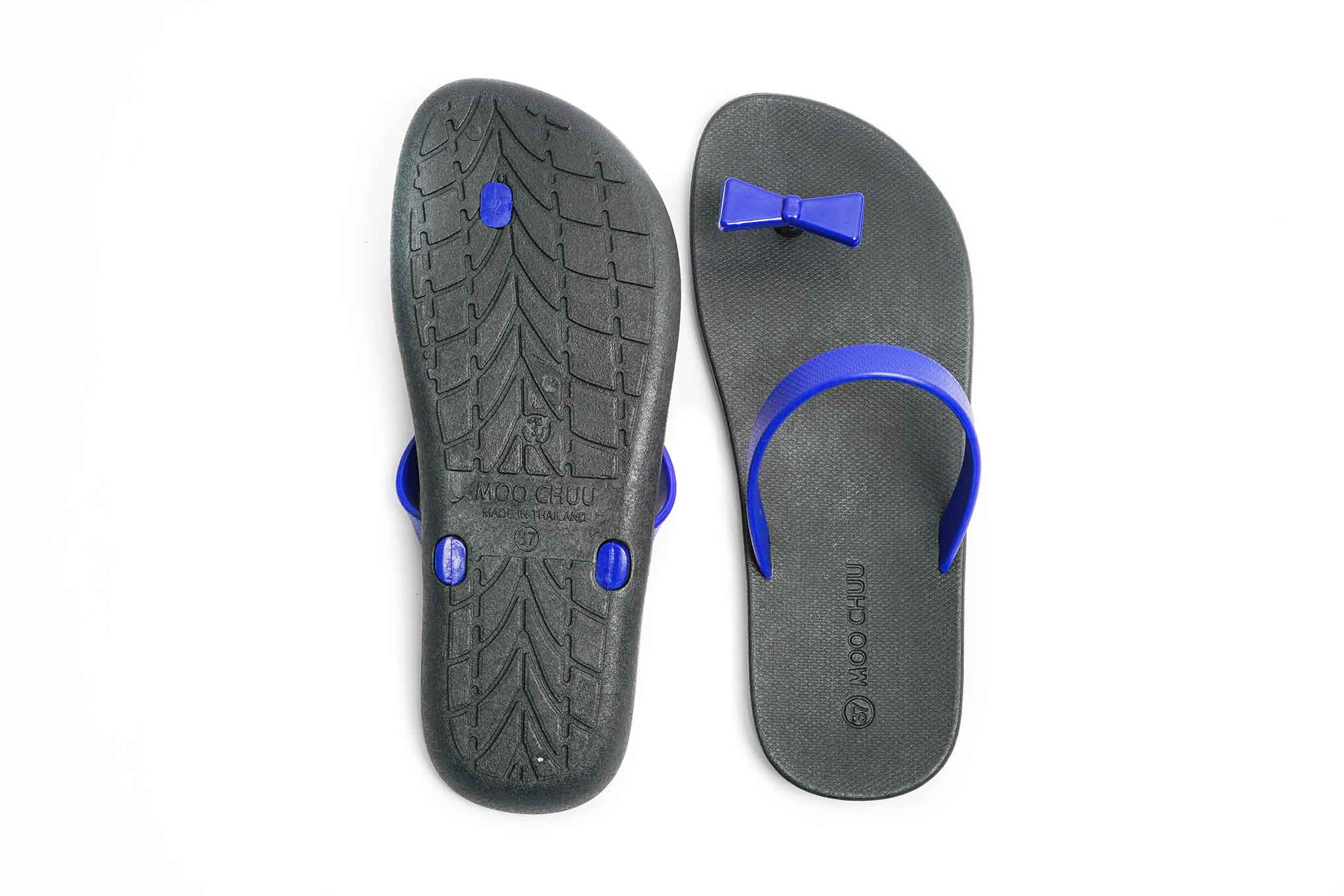 Sweety Bow Black Sole Blue Strap