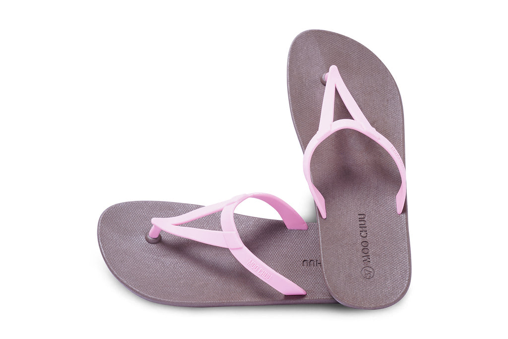 Eiffel Brown Sole Light Pink Strap