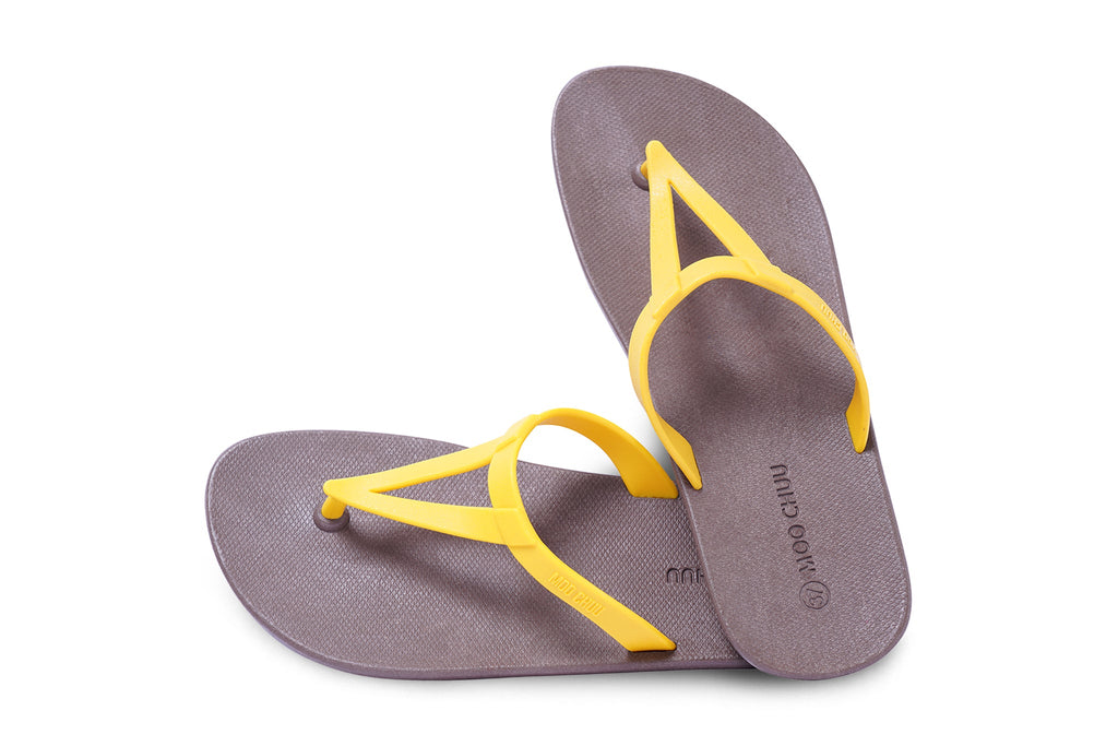 Eiffel Brown Sole Yellow Strap